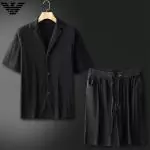 ea7 armani ensembles de survetement manche courte shirt and short sets ea2024 noir